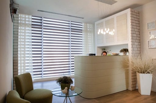 Zebra shades that allows for a versatile lighting effect and a distinctive look. With optional electric control 